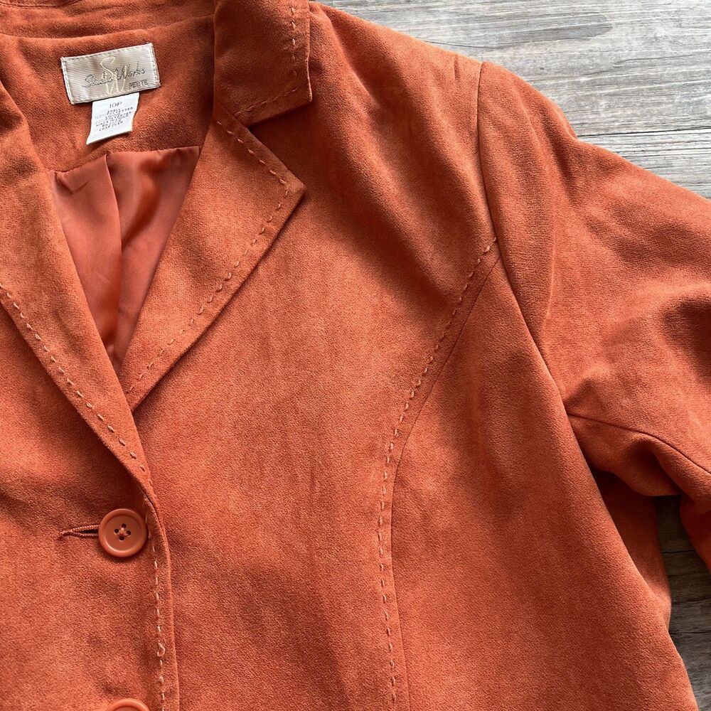 Halloween Fall Jacket Medium Button Up Orange Vintage NWT - Picture 6 of 13